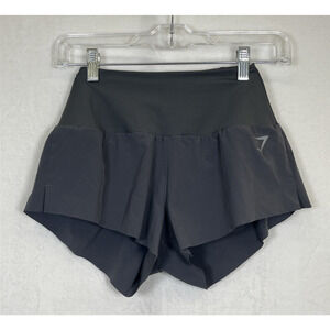 Gymshark Womens XS Grey/Gray Speed Shorts Lined Stretchy Athletic Workout Gym